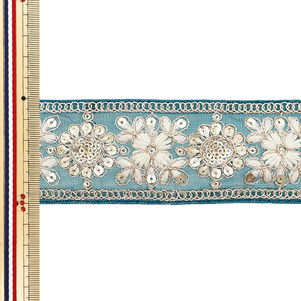 [Количество, начиная с 5] ремесленные изделияОтделка "2024 Отделка для индийской вышивки Зеленый х белый m-411i"