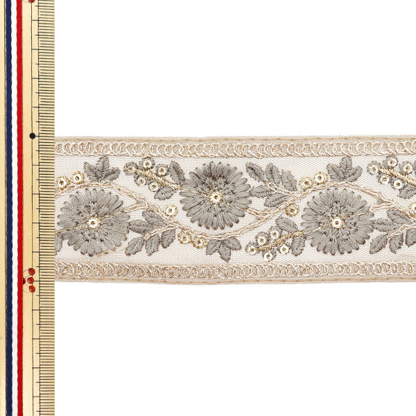 [Количество, начиная с 5] ремесленные изделияОтделка "2024 Отделка для индийской вышивки Greige x grey m-461b"