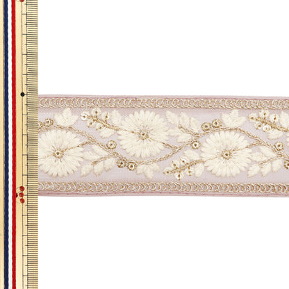 [Количество, начиная с 5] ремесленные изделияОтделка "2024 Отделка для индийской вышивки Бледно-розовый x белый M-461M"