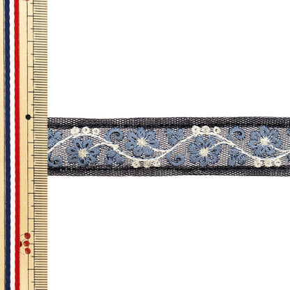 [Cantidad a partir de 5] artesaníasRibete "2024 Ribete bordado indio Black X Gray M-808Q"