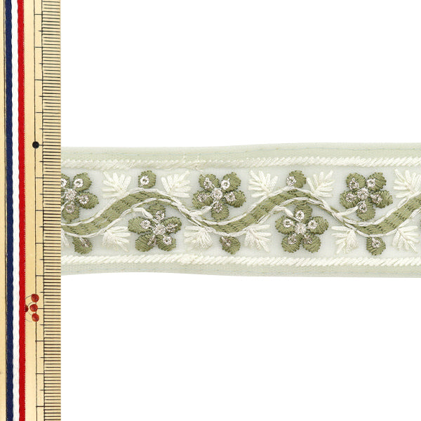 [Cantidad a partir de 5] artesaníasRibete 『Ribete bordado indio Aprox. M-518x de 4 cm de ancho de ancho"