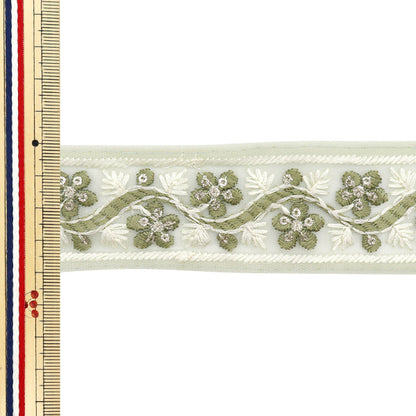 [Cantidad a partir de 5] artesaníasRibete 『Ribete bordado indio Aprox. M-518x de 4 cm de ancho de ancho"
