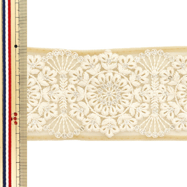 [Количество, начиная с 5] ремесленные изделияОтделка 『Отделка для индийской вышивки Примерно 6,5 см бежевой M-714"