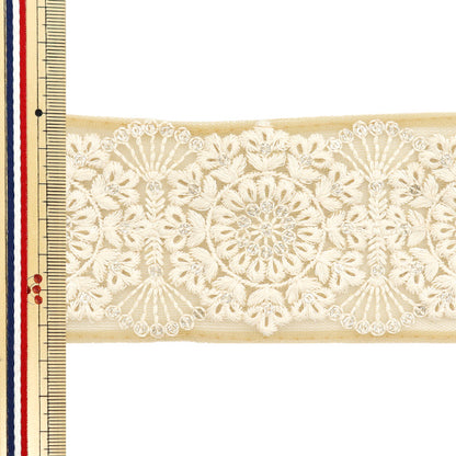 [Количество, начиная с 5] ремесленные изделияОтделка 『Отделка для индийской вышивки Примерно 6,5 см бежевой M-714"