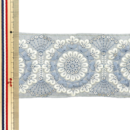 [الكمية تبدأ من 5] حرف اليدويةالزركشة 『زركشة التطريز الهندي تقريبا. 6.5 سم عريض الأزرق M-714"