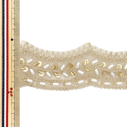 [Quantity starting from 5] HandicraftsTrim 『Indian embroidery trim Approx. 4.5cm wide Gold M-1146D"