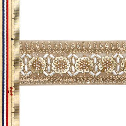 [Количество, начиная с 5] ремесленные изделияОтделка 『Отделка для индийской вышивки Примерно Шириной 4,5 см, розовое золото M-1148c"