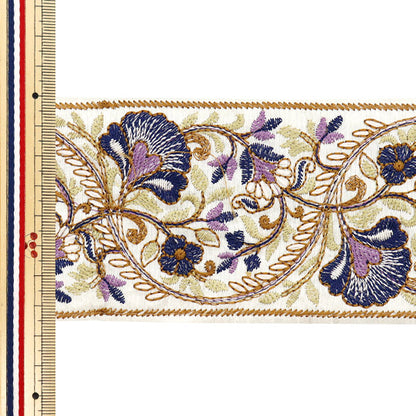 [Quantity starting from 5] HandicraftsTrim 『Indian embroidery trim Approx. 7.5cm wide Purple M-1175C"