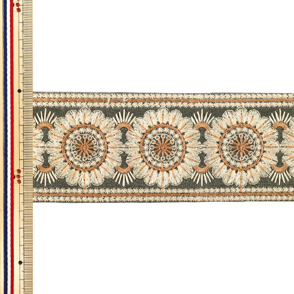 [Menge ab 5] KunsthandwerkBesätze "2022 Indischer Stickereibesatz Khaki x Beige 45365e"