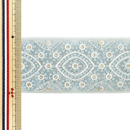 [Quantity starting from 5] HandicraftsTrim "2025 Indian embroidery trim Approx. 5cm wide Blue M-1286Q"