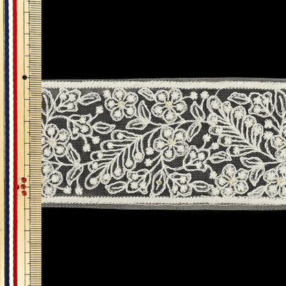 [الكمية تبدأ من 5] حرف اليدويةالزركشة "2022 زركشة التطريز الهندي تقريبا. 6cm Wide White X Cream 44520"