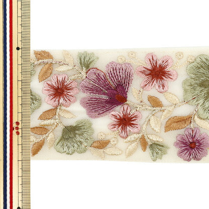 [الكمية تبدأ من 5] حرف اليدويةالزركشة "2023 زركشة التطريز الهندي تقريبا. 7cm Beige X Purple 335D"