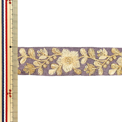 [الكمية من 5] الحرف اليدويةالزركشة "2023 زركشة التطريز الهندي عرض 3 سم تقريبا بنفسجي×بيج 494H"