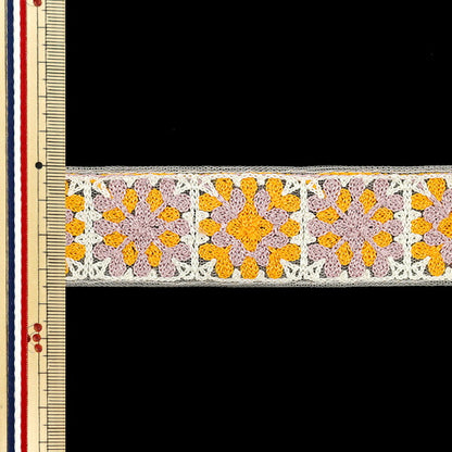 [الكمية من 5] الحرف اليدويةالزركشة "2025 زركشة التطريز الهندي حوالي 3.5 سم بعرض أبيض×برتقالي 47630 لتر"
