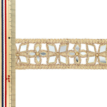[Quantity starting from 5] HandicraftsTrim "2025 Mirror Blade Approx. 3.5cm wide Gold M-908C"