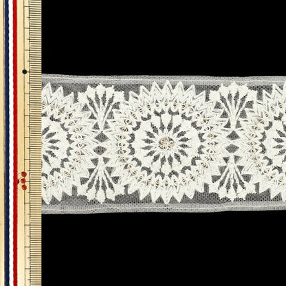 [الكمية تبدأ من 5] حرف اليدويةالزركشة "2025 زركشة التطريز الهندي تقريبا. 6.5 سم أبيض X أبيض M-950D"