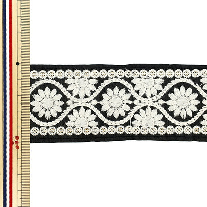 [الكمية تبدأ من 5] حرف اليدويةالزركشة "2025 زركشة التطريز الهندي تقريبا. 5 سم أسود X أبيض M-953H"