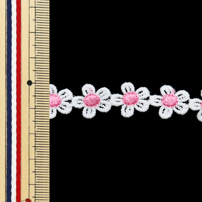 [Quantité à partir de 5] artisanatGarniture "courseGarniture Blanc x rose isy-6-24-88"