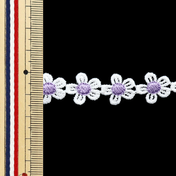 [Quantité à partir de 5] artisanatGarniture "courseGarniture Blanc x violet isy-6-24-90"