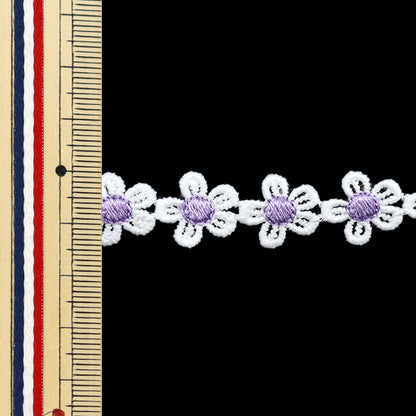 [Quantité à partir de 5] artisanatGarniture "courseGarniture Blanc x violet isy-6-24-90"