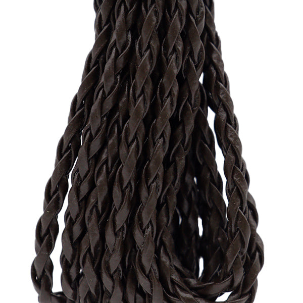 수예테이프 "꼰 합성 ​​가죽 테이프, 약 2mm 너비의 x 3m 롤, 브라운 KPU-02DBR"