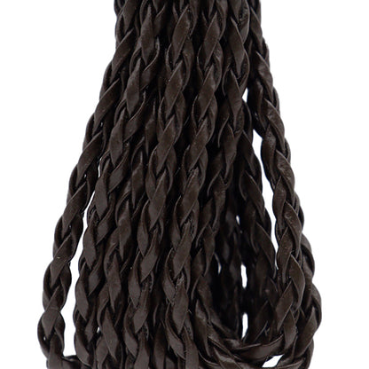 수예테이프 "꼰 합성 ​​가죽 테이프, 약 2mm 너비의 x 3m 롤, 브라운 KPU-02DBR"