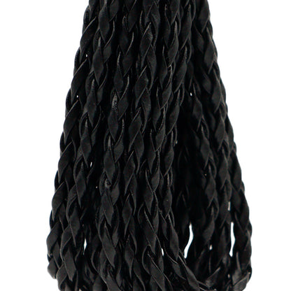 Ручная лента "Плетенякая синтетическая кожаная лента около 2 мм шириной x 3M свернутая черная KPU-03BK"