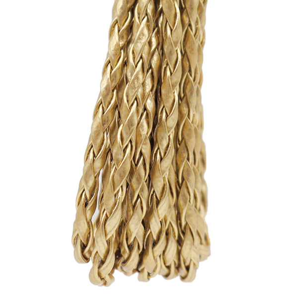 Ruban d'artisanat "ruban en cuir synthétique tressé, environ 2 mm de large x 3m roulé, or kpu-04gl"