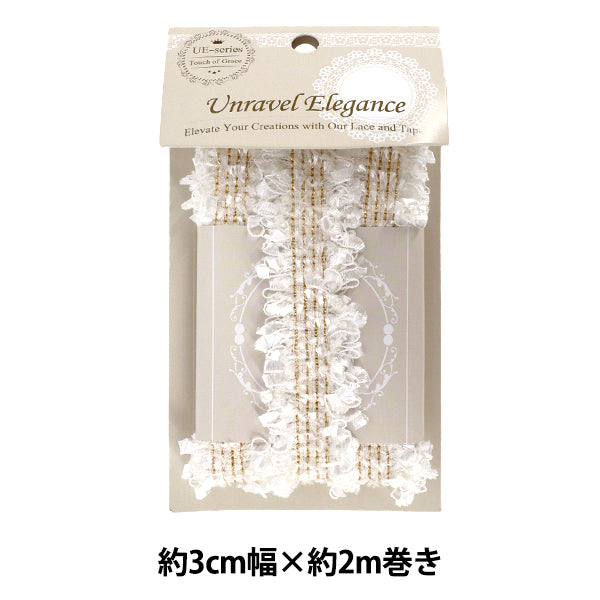 수예테이프 "트위드테이프 약. 3cm 너비의 x 2m 롤 흰색 TWT-27"