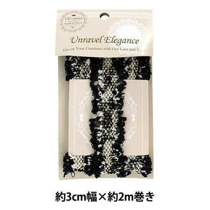 Cinta de artesanía "TweedCinta aprox. 3 cm de ancho x 2m rollo negro TWT-26"