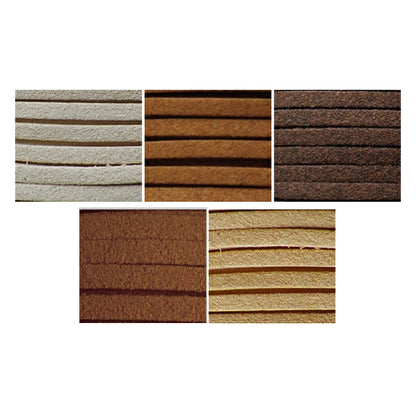 Шнур для рукоделия 『ЗамшаЛента: ширина ок. 3 мм x 1m x 5 кусочков коричневый ST3-5BR"