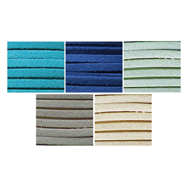 Шнур для рукоделия 『ЗамшаЛента: ширина ок. 3 мм x 1m x 5 штук, синий ST3-5Blue"