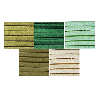 Шнур для рукоделия 『ЗамшаЛента: ширина ок. 3 мм x 1m x 5 кусочков зеленый st3-green"