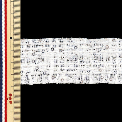 Nastro artigale "ampia eleganzaTweedGriglia a nastro ca. 38 mm x 1 m White HET-001"