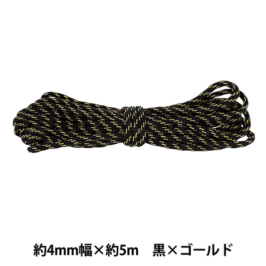 工艺绳 "Paracord PC45 Black x Gold PC45-014''