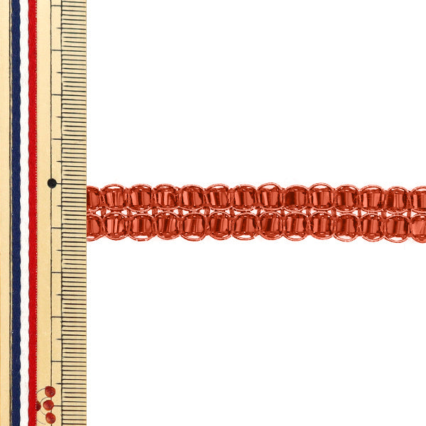 [Quantity starting from 5] HandicraftsTrim 『Glitter trim Approx. 1.5cm wide, vermilion, color 14, 22021-14"