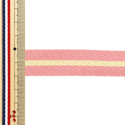 [À partir de la quantité 5] Ruban artisanal « Bande à rayures pastel Largeur environ 20 mm 3ème couleur K252T-YAN1"