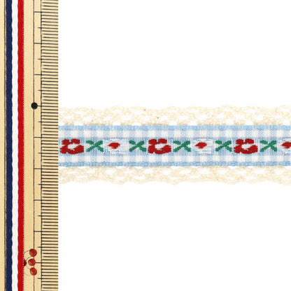 [À partir de la quantité 5] Ruban artisanal « Ruban tyrolien à volants Largeur env. 23 mm N° 7 Couleur K252T-YAN2"