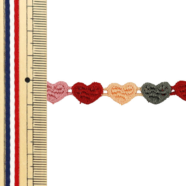 [Quantity from 5] HandicraftsTrim "heartRibbon1 2026 Approx. 9mm width Multicolor K253T-LACEP6”