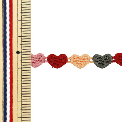 [Quantity from 5] HandicraftsTrim "heartRibbon1 2026 Approx. 9mm width Multicolor K253T-LACEP6”
