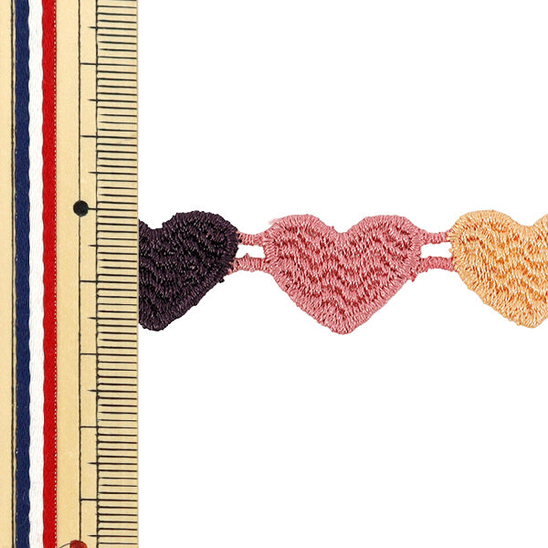 [Quantity from 5] HandicraftsTrim "heartRibbon2 2026 Approx. 16mm width Multicolor K253T-LACEP7”