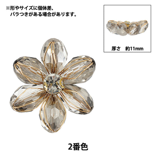 handwerkliche Teile "Blumenmotiv 6 2026 Kristallblume Oval 25 mm Breite 2. Farbe K253T-MGO6”