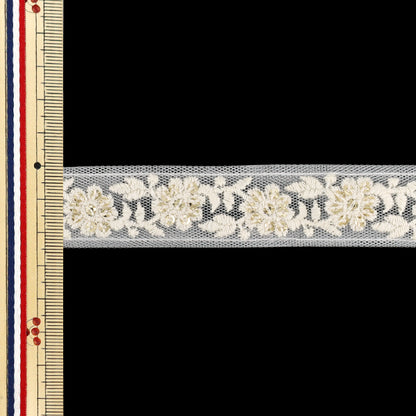 [Quantity from 5] HandicraftsTrim "2025 indian embroideryTrim Approximately 2.5cm width White x White M-1097C"
