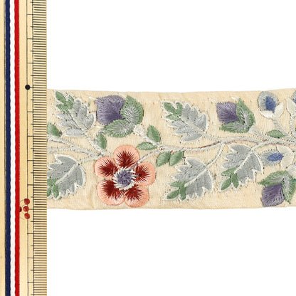 【数量5から】 手芸ブレード 『2024SSインド刺繍ブレード 約5.2cm幅 ベージュ 3066C』