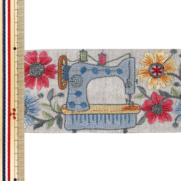 [Quantity from 5] HandicraftsTrim "2025 indian embroideryTrim Approximately 6.4cm width Gray M-5015D"