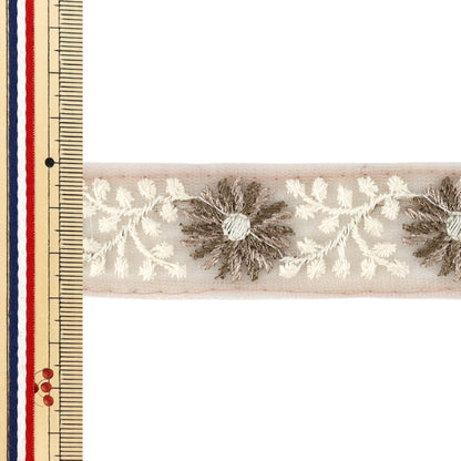 【数量5から】 手芸ブレード 『2025インド刺繍ブレード 約3cm幅 ピンク M-5031D』