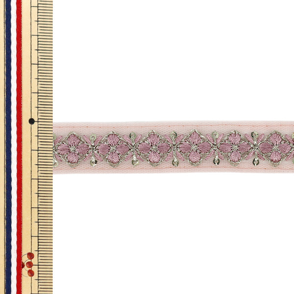 [Quantity from 5] HandicraftsTrim "2025 indian embroideryTrim Approximately 1.8cm width pink M-5082J"