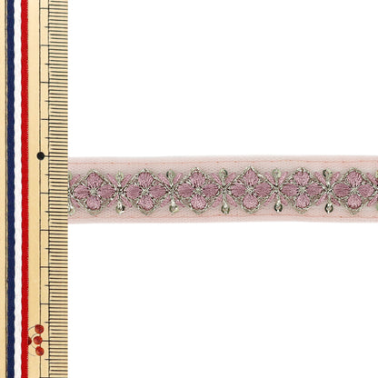 [Quantity from 5] HandicraftsTrim "2025 indian embroideryTrim Approximately 1.8cm width pink M-5082J"