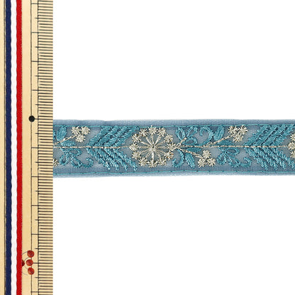 【数量5から】 手芸ブレード 『2025インド刺繍ブレード 約2cm幅 ブルー M-5081N』