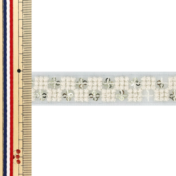 [Quantity from 5] HandicraftsTrim "2025 indian embroideryTrim Approximately 2cm width Blue x White M-5092I"